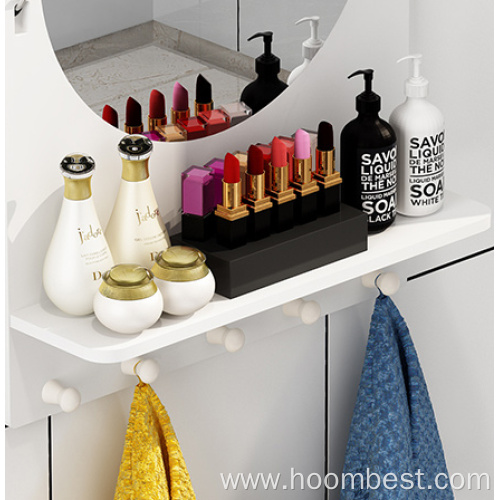 Washroom Organizers Adhesive Shelf Storage with Towel Bar